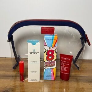 NEW Luxury Skincare Travel Set Clarins Elizabeth Arden 8 Hour Cream Nicole Lee